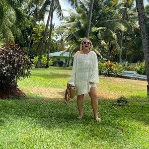 Show Me Your MuMu White Crochet Paula Pullover Coverup Dress